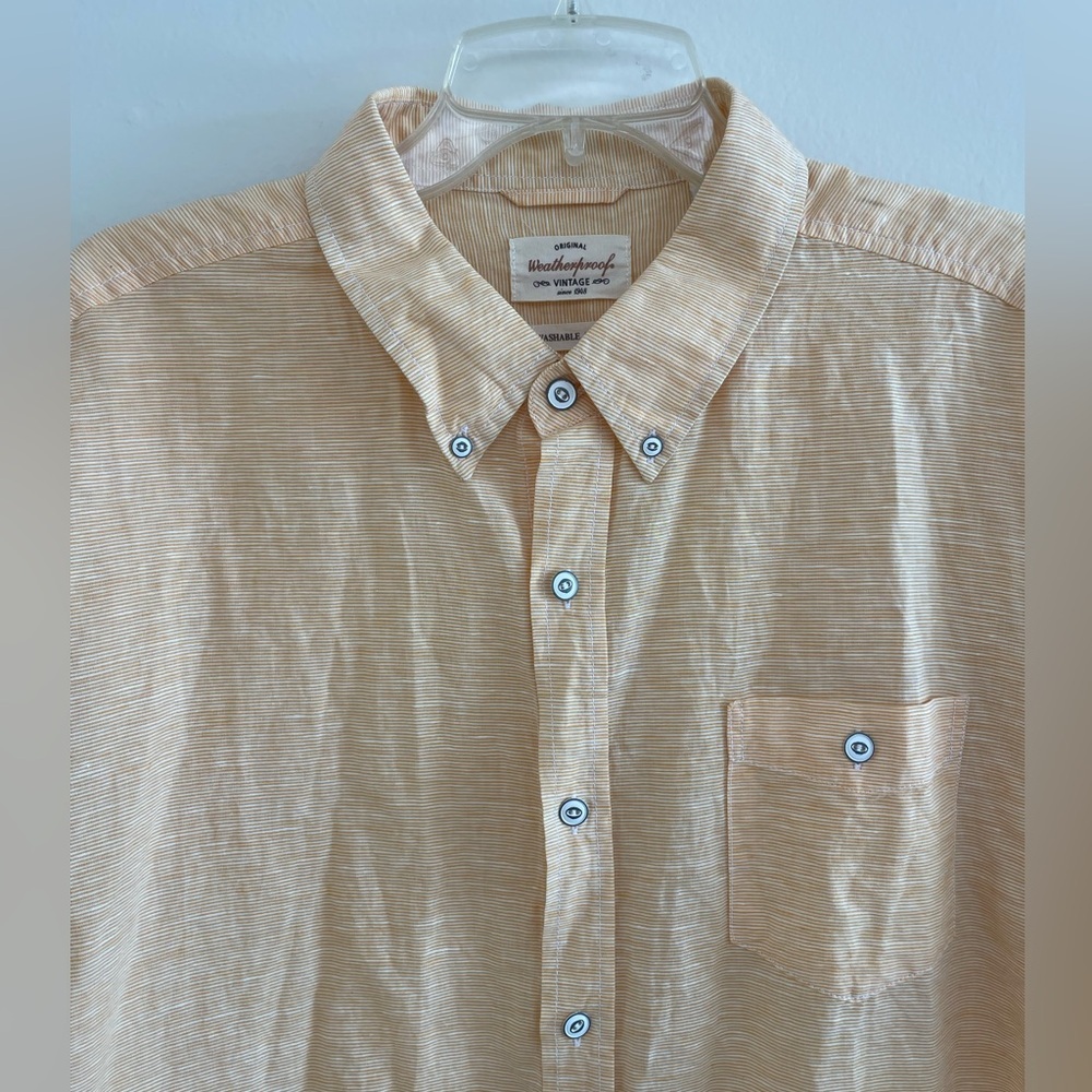 Weatherproof Vintage washable linen mens button down size XL